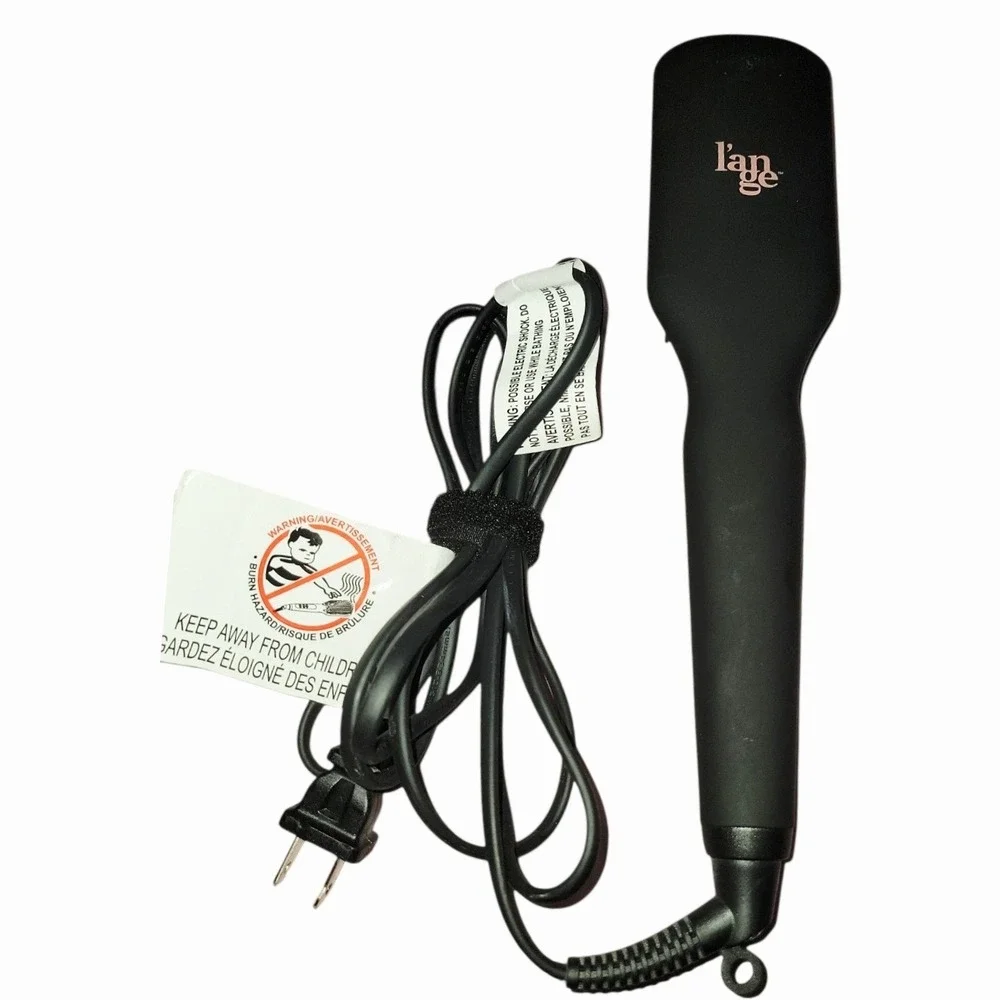 L'ange Heated Straightening Brush Black Rose Gold Hair Smoothing Styling Working